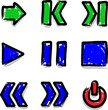 Vector: Vector web icons marker colour contour play Vector web icons marker colour contour play