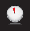 metal clock with last five minute sector
