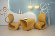 Design interior. Modern orange armchairs