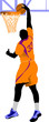 Basketball players. Colored Vector illustration for designers