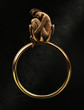 Beautiful young beauty in a golden ring