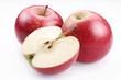 Red apple and a half of apple.