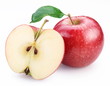 Red apple and half of red apple.