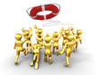 Group of people and lifebouy