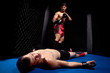 Mixed martial artists fighting - knock out