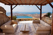 Veranda with wicker furniture in a hotel
