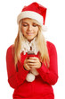 blonde in xmas clothes