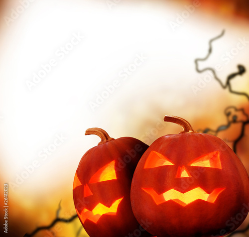 Photo: Halloween Pumpkins.Border Design Halloween Pumpkins.Border Design