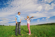 wide angle portrait of young couple