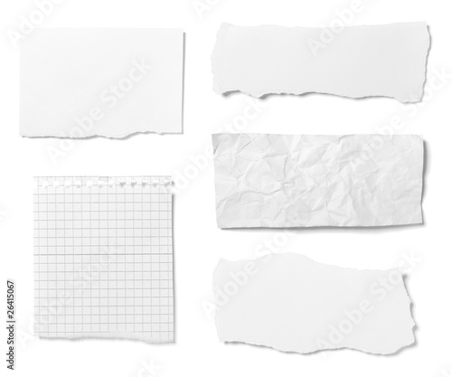 Photo : white paper ripped message background white paper ripped message background