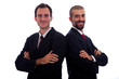 Portrait of Two Young Businessman on White Background