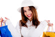 Happy lady with shopping bags