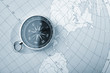 Map with a compass Map with a compass