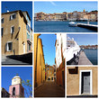 Saint-Tropez, south of France, collage