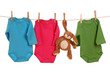 Colorful baby goods hanging on the clothesline Colorful baby goods hanging on the clothesline