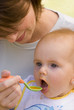 Mother feed her young baby Mother feed her young baby
