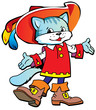 Happy Puss in Boots on a white background. Fairy-tale. Happy Puss in Boots on a white background. Fairy-tale.