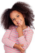 Pensive african little girl with beautiful hairstyle Pensive african little girl with beautiful hairstyle