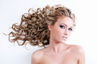 Beautiful young woman with long curly hair Beautiful young woman with long curly hair