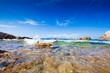 Photo : View of sardinian sea. Corsica\'s coast at the horizon.
