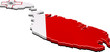 Carte de Malte 3D drapeau (détouré)