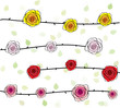 yellow red pink and white roses vector