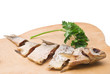 Dry fish isolated on the white background