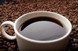 coffee beans with white cup coffee beans with white cup