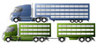 Trucks with animal transportation trailers