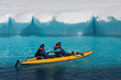 Two men in a canoe