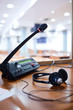 interpreting - Microphone and switchboard in an simultaneous int