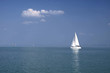 Weißes Segelboot am Plattensee