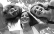 Three Happy Sisters Black and White Three Happy Sisters Black and White