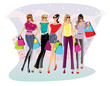 Shopping women illustration