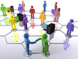 Diverse business network with computers