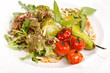 salad with pear, cherry tomatoes and blue cheese