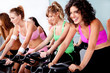 group of people doing spinning