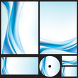 Abstract wavy lines background set Abstract wavy lines background set
