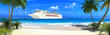Cruise ship and tropical beach