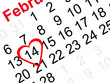 Photo : Valentine\'s day reminder heart on calendar