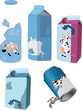 Vector: The complete set of packing milk The complete set of packing milk