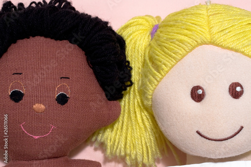 Photo: Interracial couple concept , with handmade rag dolls Interracial couple concept , with handmade rag dolls