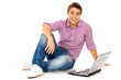 Young man using laptop