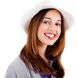 Young smiling face model wearing hat