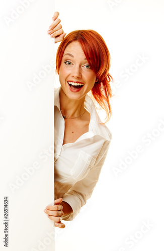 Photo: woman redhead over white woman redhead over white