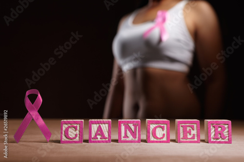 Photo: Breast Cancer cause concept Breast Cancer cause concept