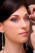 beautiful brunette young lady closeup prepared by makeup artist beautiful brunette young lady closeup prepared by makeup artist