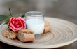 Bread, milk and rose