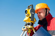 Photo: Surveyor looking at the thedolite Surveyor looking at the thedolite