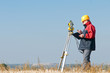 Photo: surveyor theodolite worker surveyor theodolite worker
